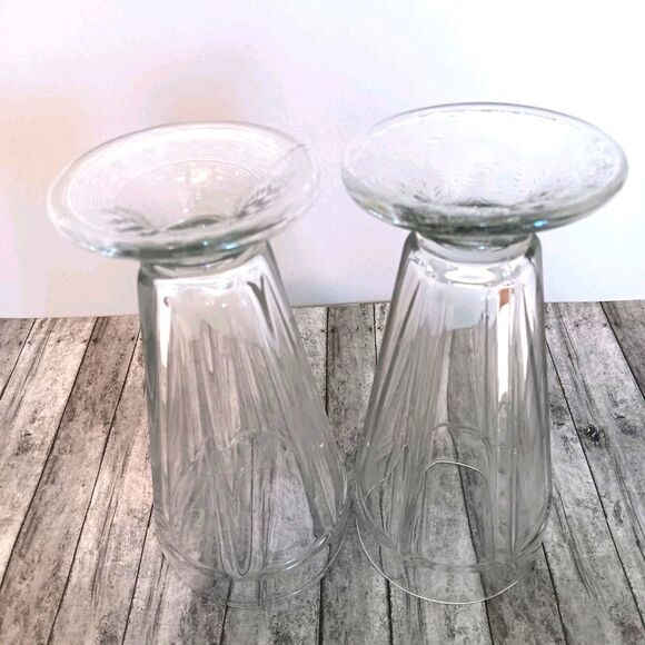 Vintage Libbey Glass Company Clear Pressed Glass Soda Fountain Sundae Glasses - Picture 8 of 10